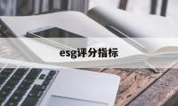 esg评分指标(esspri评分表)